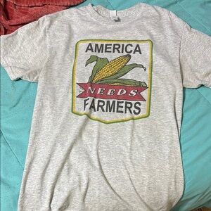 Gray Graphic T-Shirt with Corn Design